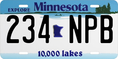 MN license plate 234NPB