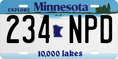 MN license plate 234NPD