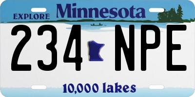 MN license plate 234NPE