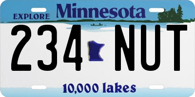 MN license plate 234NUT