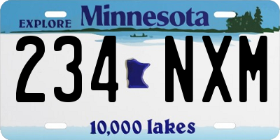 MN license plate 234NXM