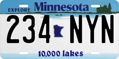 MN license plate 234NYN