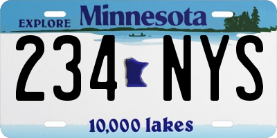 MN license plate 234NYS