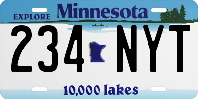 MN license plate 234NYT