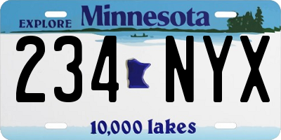 MN license plate 234NYX