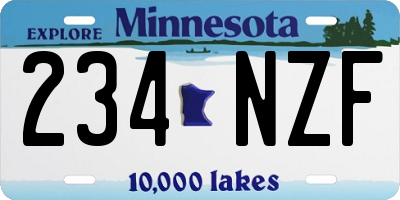 MN license plate 234NZF