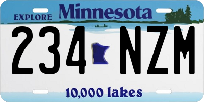 MN license plate 234NZM