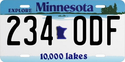 MN license plate 234ODF