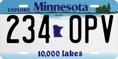 MN license plate 234OPV