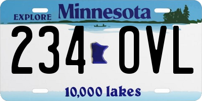 MN license plate 234OVL