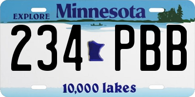MN license plate 234PBB