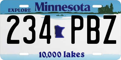 MN license plate 234PBZ