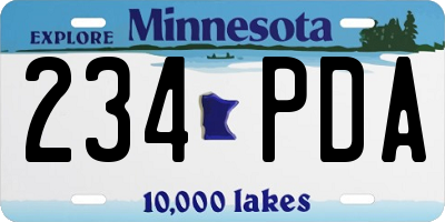 MN license plate 234PDA
