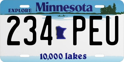 MN license plate 234PEU