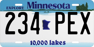 MN license plate 234PEX