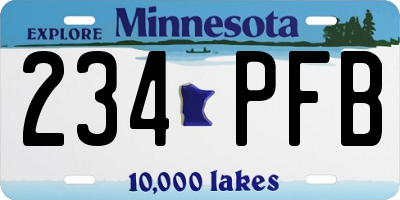 MN license plate 234PFB