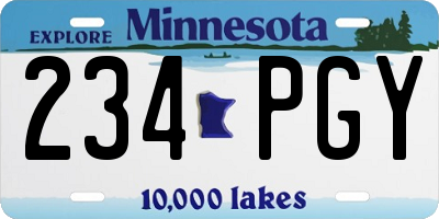 MN license plate 234PGY