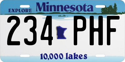MN license plate 234PHF