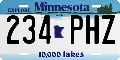 MN license plate 234PHZ