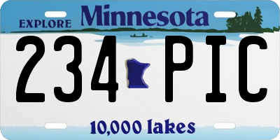 MN license plate 234PIC