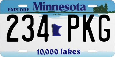 MN license plate 234PKG