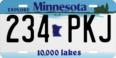 MN license plate 234PKJ