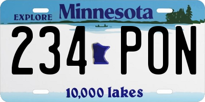 MN license plate 234PON