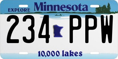 MN license plate 234PPW