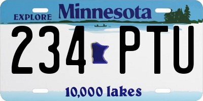 MN license plate 234PTU