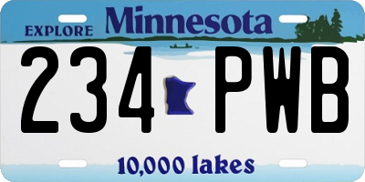 MN license plate 234PWB