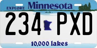 MN license plate 234PXD