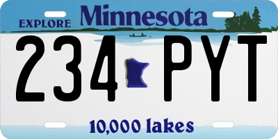 MN license plate 234PYT