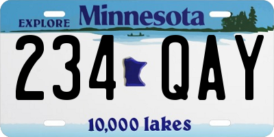 MN license plate 234QAY
