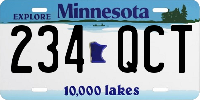 MN license plate 234QCT