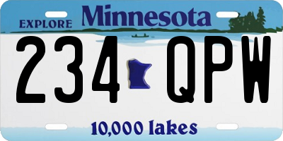 MN license plate 234QPW