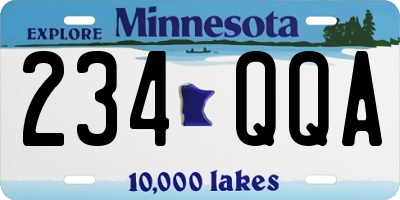 MN license plate 234QQA