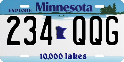 MN license plate 234QQG