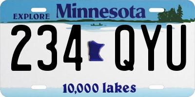 MN license plate 234QYU