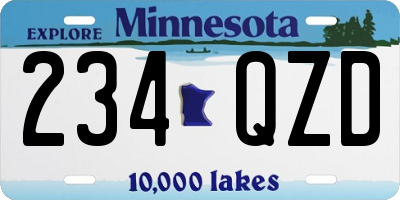 MN license plate 234QZD