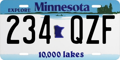 MN license plate 234QZF