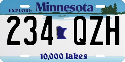 MN license plate 234QZH
