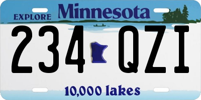 MN license plate 234QZI