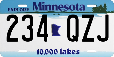 MN license plate 234QZJ
