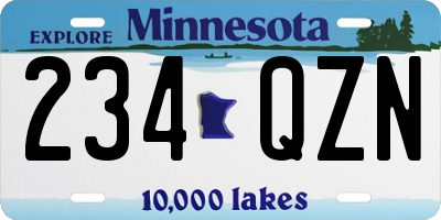 MN license plate 234QZN