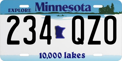 MN license plate 234QZO