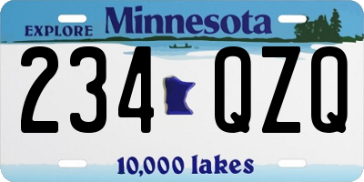 MN license plate 234QZQ
