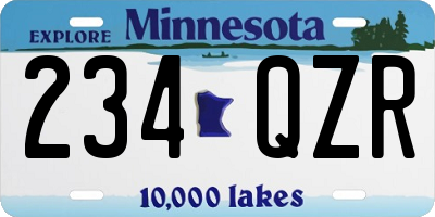 MN license plate 234QZR