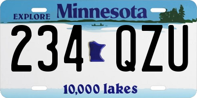 MN license plate 234QZU
