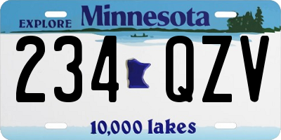 MN license plate 234QZV