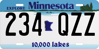 MN license plate 234QZZ